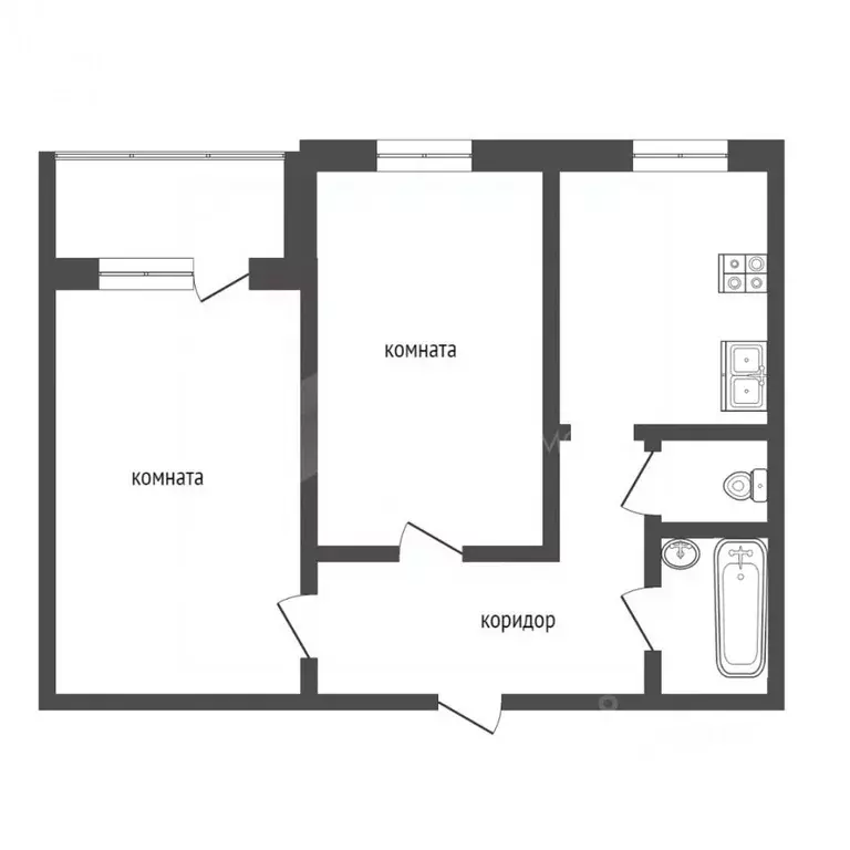 2-к кв. Тюменская область, Тюмень ул. Западносибирская, 14 (50.5 м) - Фото 2