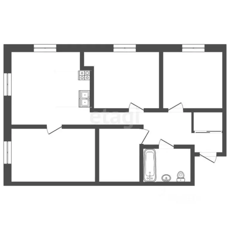 3-к кв. Тюменская область, Тюмень ул. Мельникайте, 2к13 (79.3 м) - Фото 2