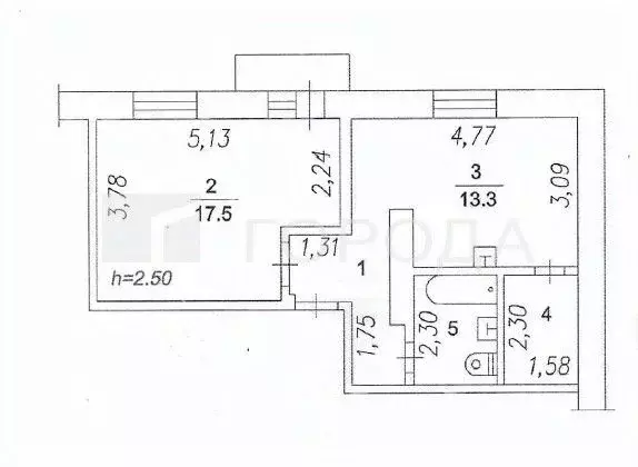 2-к кв. Кемеровская область, Новокузнецк ул. Климасенко, 11/3 (43.6 м) - Фото 1