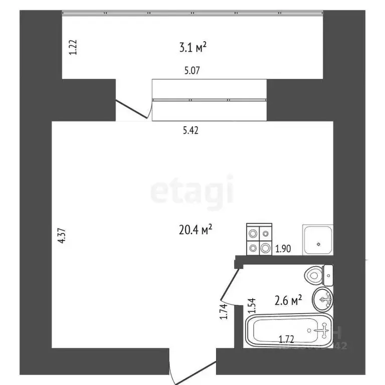 Комната Забайкальский край, Чита ул. Недорезова, 16 (26.1 м) - Фото 1