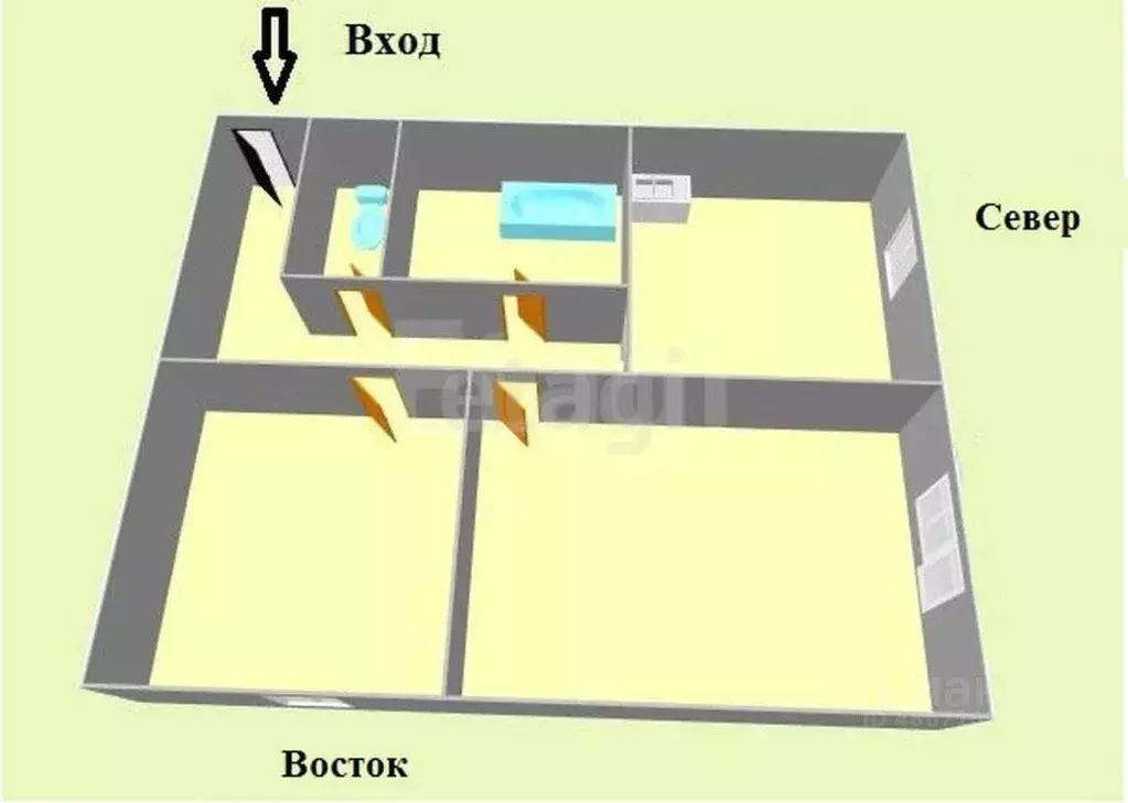 2-к кв. Сахалинская область, Анивский городской округ, с. Таранай ул. ... - Фото 2