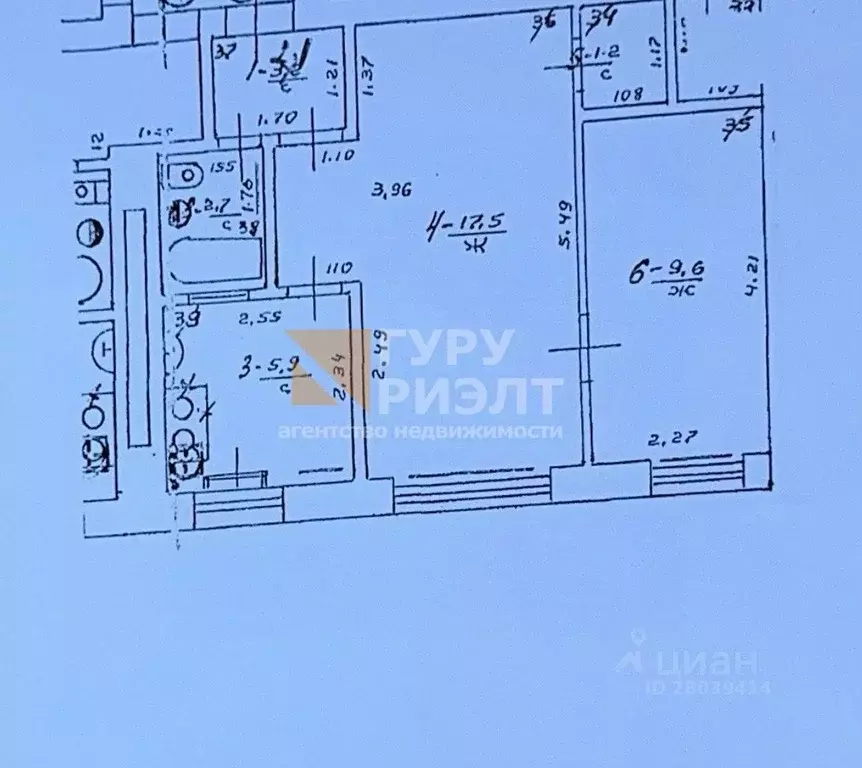 2-к кв. Калининградская область, Черняховск ул. Ленина, 16 (39.0 м) - Фото 2