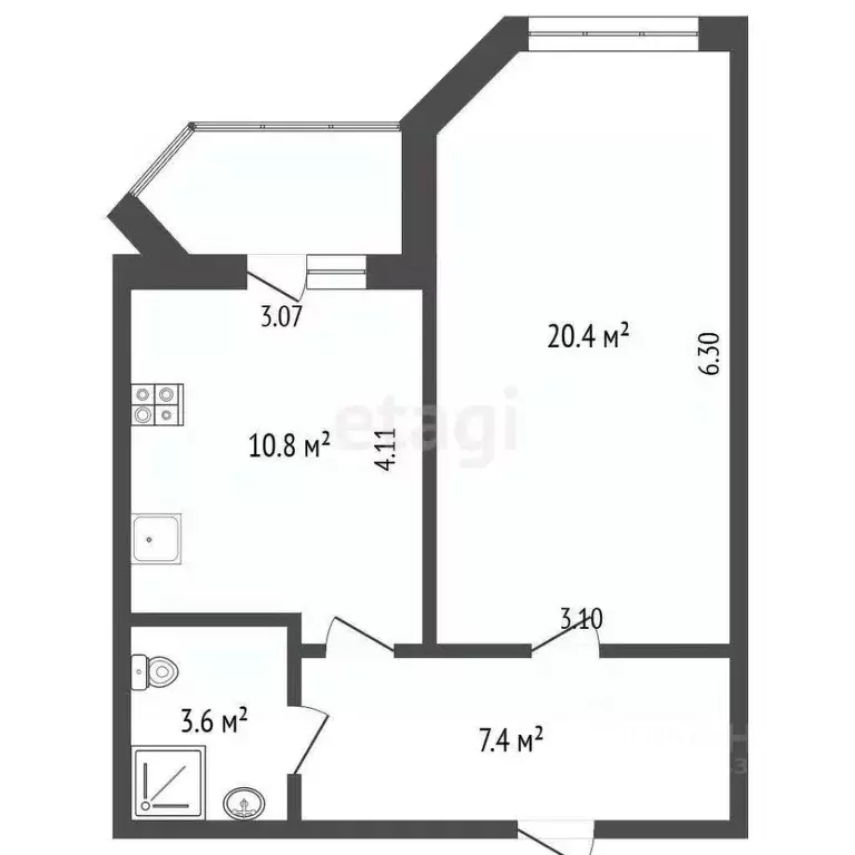 1-к кв. Владимирская область, Александров ул. Королева, 22 (42.2 м) - Фото 1