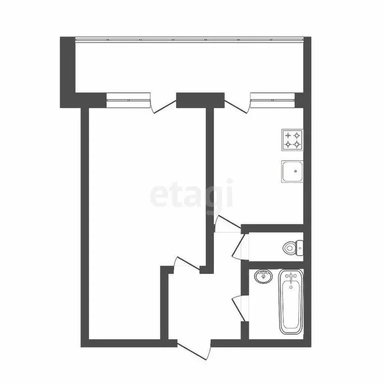 1-комнатная квартира: Тюмень, Широтная улица, 103 (36.9 м) - Фото 1