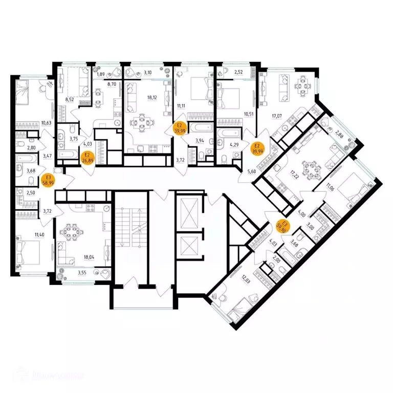 2-к кв. Рязанская область, Рязань ул. Земнухова, 2 (58.99 м) - Фото 1