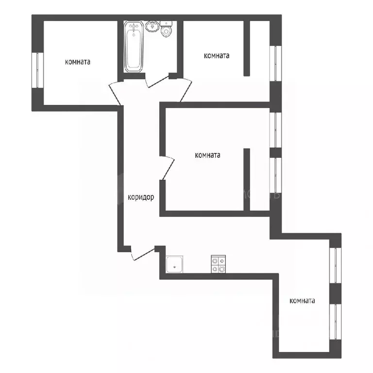 3-к кв. Тюменская область, Тюмень ул. Малыгина, 5 (75.2 м) - Фото 1