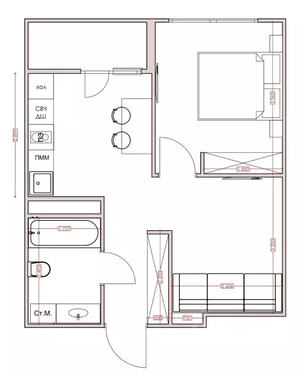 2-к кв. Кемеровская область, Кемерово ул. Веры Волошиной, 42 (38.0 м) - Фото 1