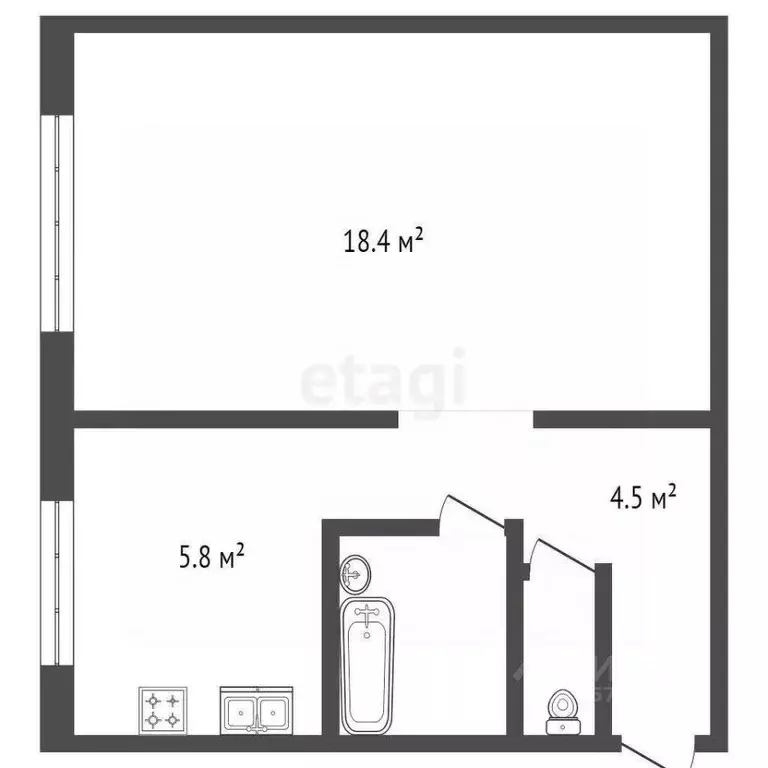 1-к кв. Санкт-Петербург просп. Мечникова, 18 (30.4 м) - Фото 1