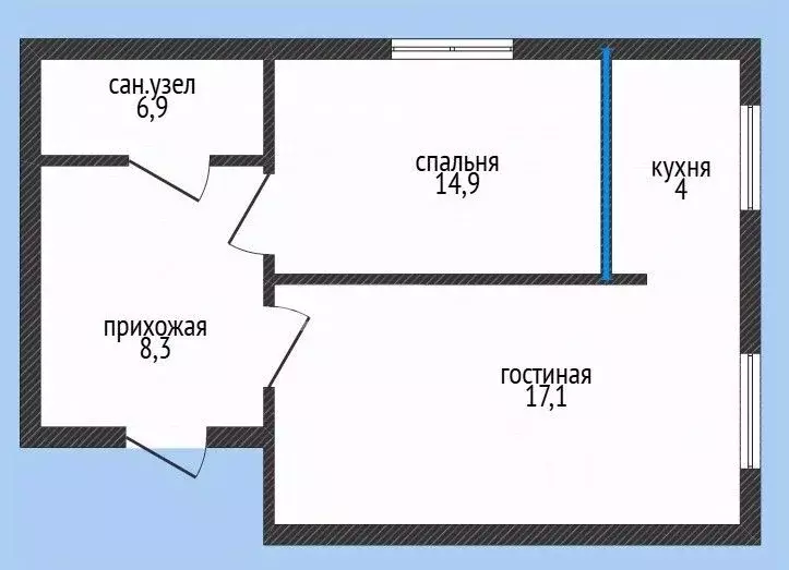 2-к кв. Дагестан, Махачкала ул. Зои Космодемьянской, 46Г (50.0 м) - Фото 1