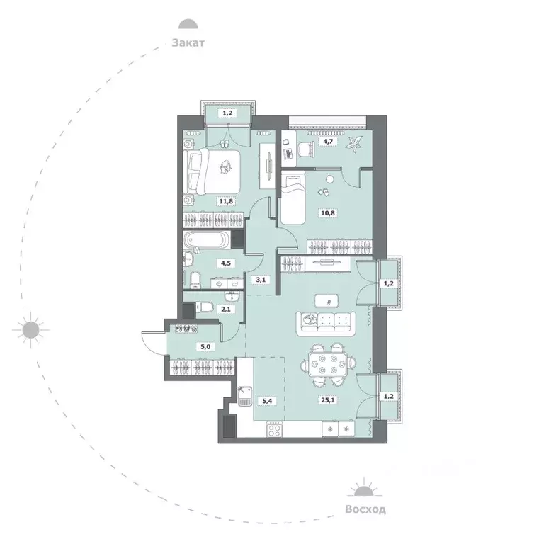 2-к кв. Вологодская область, Вологда ул. Возрождения, 35к6 (76.1 м) - Фото 1