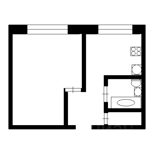 1-к кв. Новосибирская область, Новосибирск ул. Гоголя, 231 (35.0 м) - Фото 1