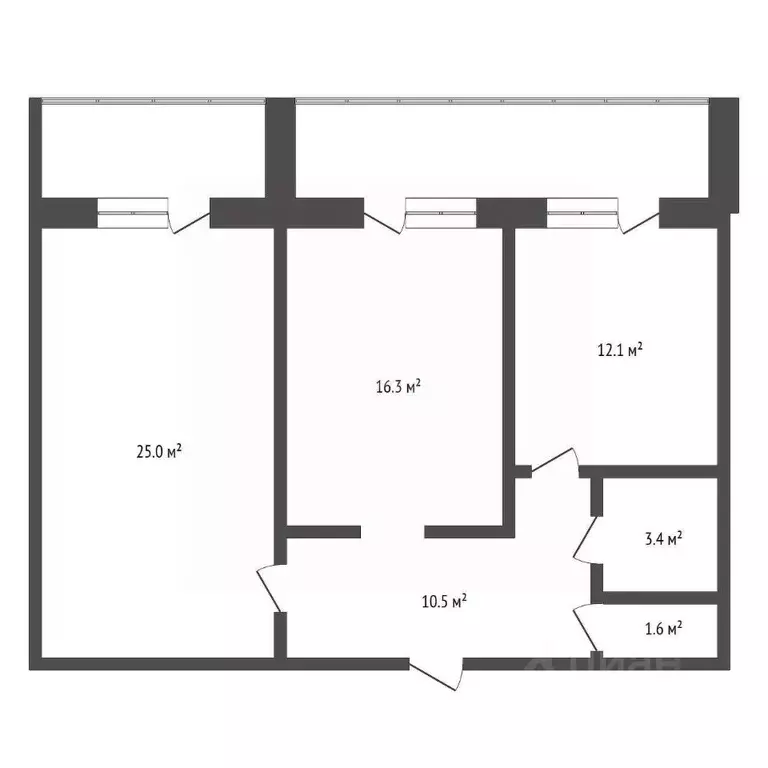 2-к кв. Воронежская область, Воронеж ул. Миронова, 45 (68.9 м) - Фото 2