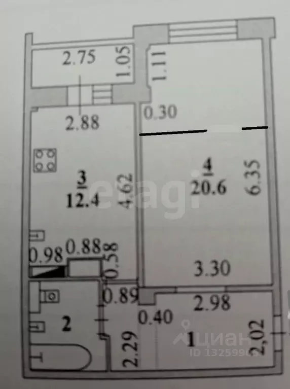 1-к кв. Липецкая область, Липецк Елецкое ш., 7А (42.7 м) - Фото 1