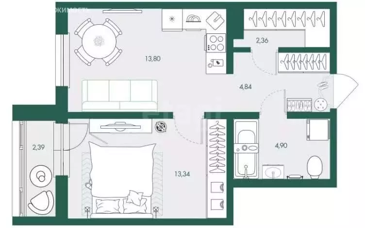 1-комнатная квартира: Южно-Сахалинск, планировочный район ... - Фото 1