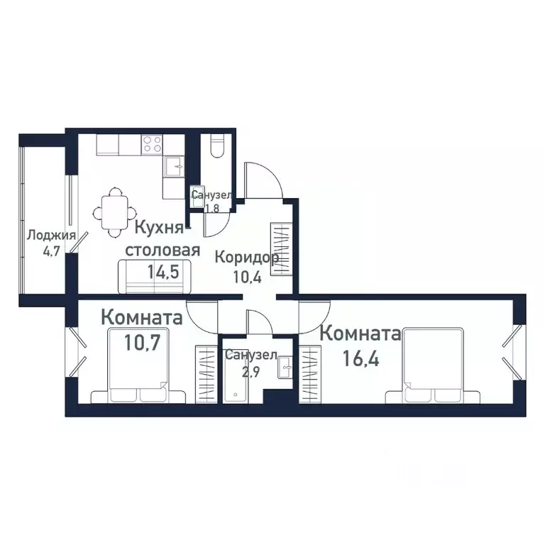 2-к кв. Челябинская область, Челябинский городской округ, пос. ... - Фото 1