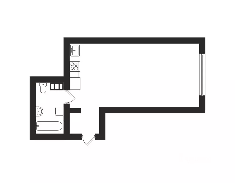 Студия Ярославская область, Ярославль ул. Дядьковская, 2 (29.0 м) - Фото 1