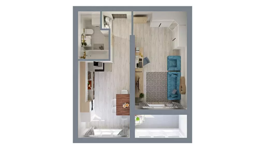 1-комнатная квартира: город Тельмана, жилой комплекс Сибирь (41.5 м) - Фото 2