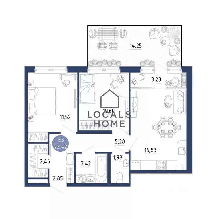 2-к кв. Рязанская область, Рязанский муниципальный округ, с. Дядьково ... - Фото 2