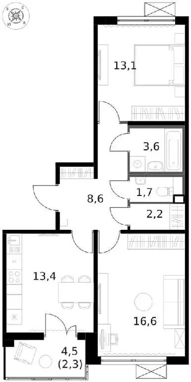 Продается 2-комнатная квартира - Фото 1