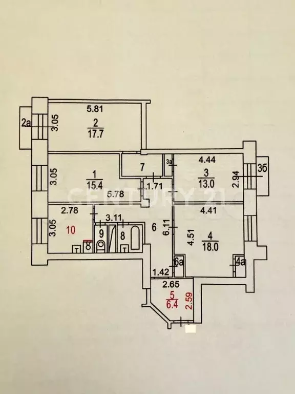 4-к. квартира, 102,9 м, 5/9 эт. - Фото 0