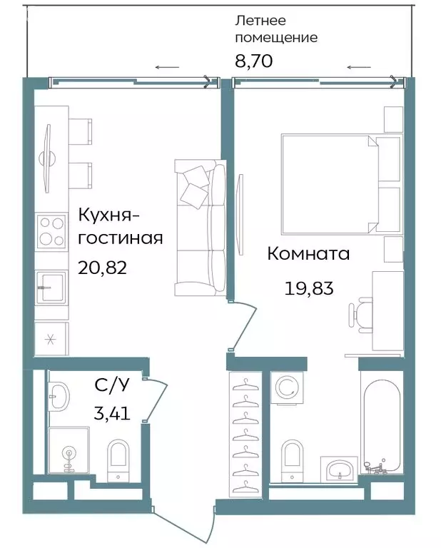 2-комнатная квартира: Республика Крым, Саки (52.76 м) - Фото 1