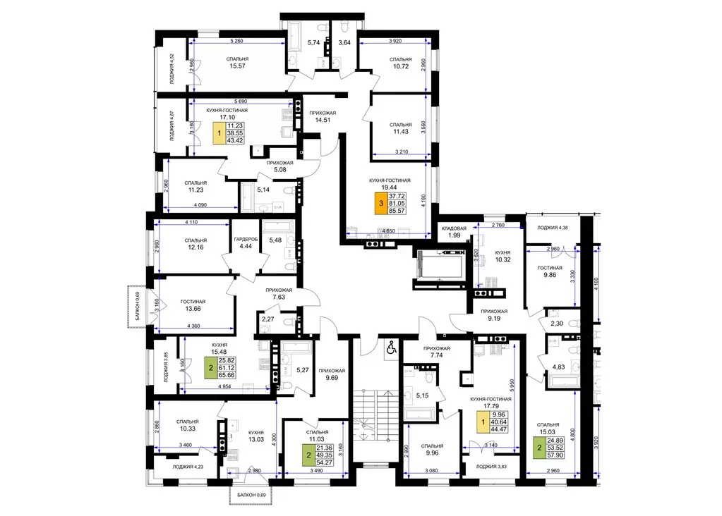 3-к кв. Калининградская область, Гурьевск Включи жилой комплекс (85.57 ... - Фото 2