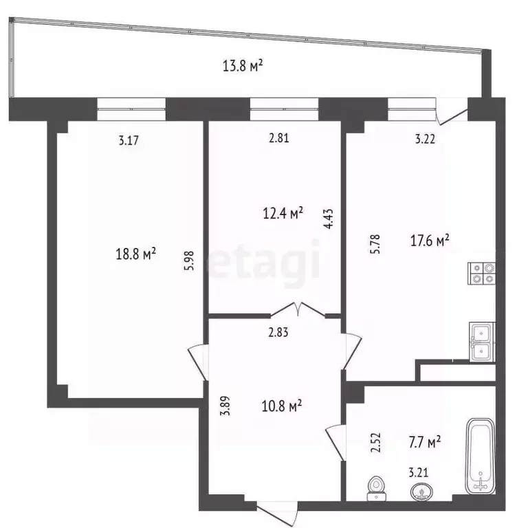 2-к кв. Саха (Якутия), Якутск ул. Ларионова, 16 (67.3 м) - Фото 2