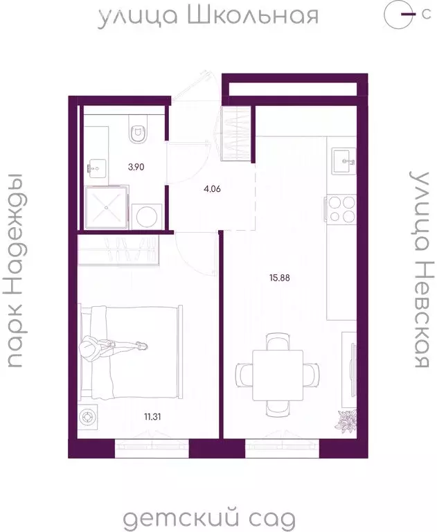 1-комнатная квартира: городской посёлок Дубровка, Школьная улица ... - Фото 1