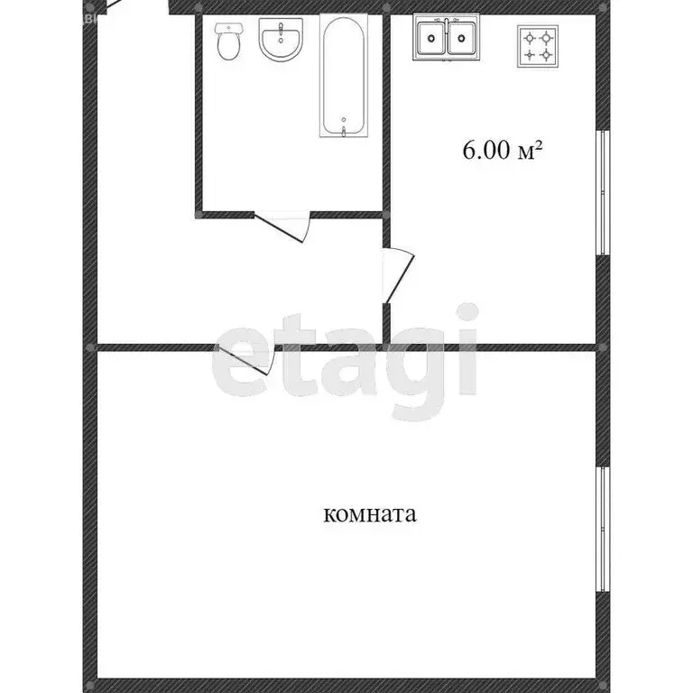1-комнатная квартира: Кострома, улица Голубкова, 19 (29.5 м) - Фото 0