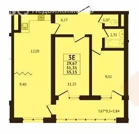 2-комнатная квартира: Краснодар, Российская улица, 267к4 (52.8 м) - Фото 0