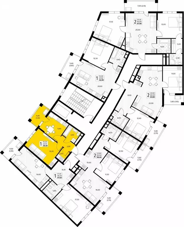 1-комнатная квартира: Сукко, жилой комплекс Кипарис (34.4 м) - Фото 1