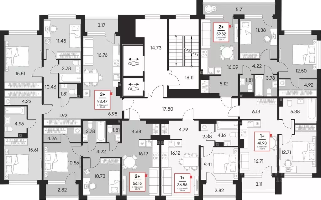 2-к кв. Ханты-Мансийский АО, Сургут 37-й мкр,  (59.82 м) - Фото 2
