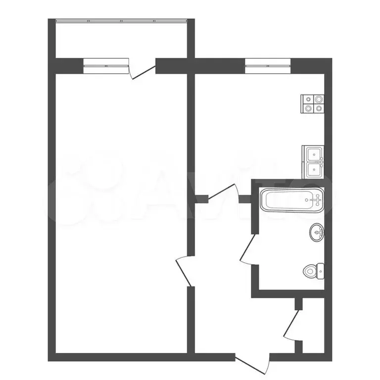 1-к. квартира, 33 м, 4/5 эт. - Фото 0