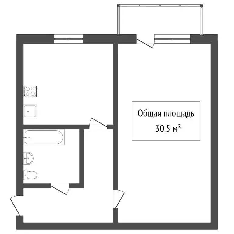 1-комнатная квартира: Томск, микрорайон Спичфабрика, улица Репина, 10 ... - Фото 0