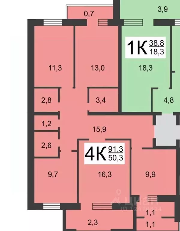 4-к кв. Нижегородская область, Нижний Новгород Ошарская ул., 88к1 ... - Фото 2