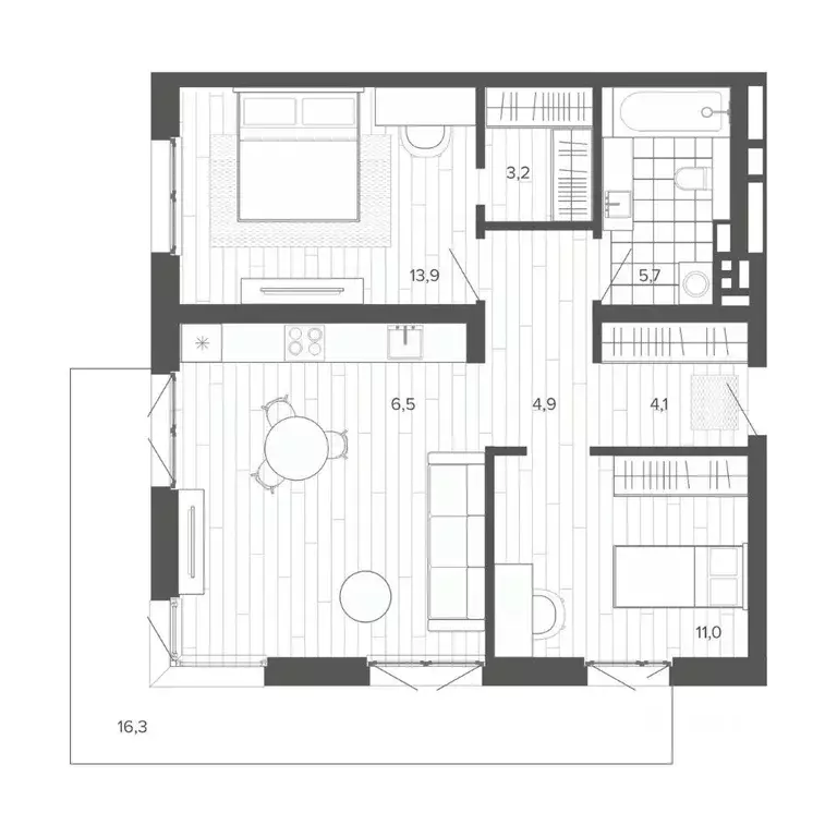 3-к кв. Алтайский край, Барнаул тракт Змеиногорский, 35Б (82.03 м) - Фото 0