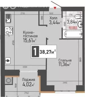 1-комнатная квартира: Рыбное, жилой комплекс Панорама (36.26 м) - Фото 1