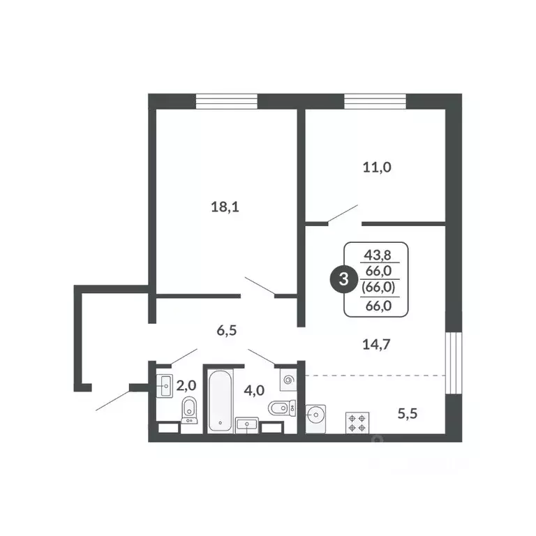 3-к кв. Кировская область, Киров Московская ул., 209 (66.0 м) - Фото 0