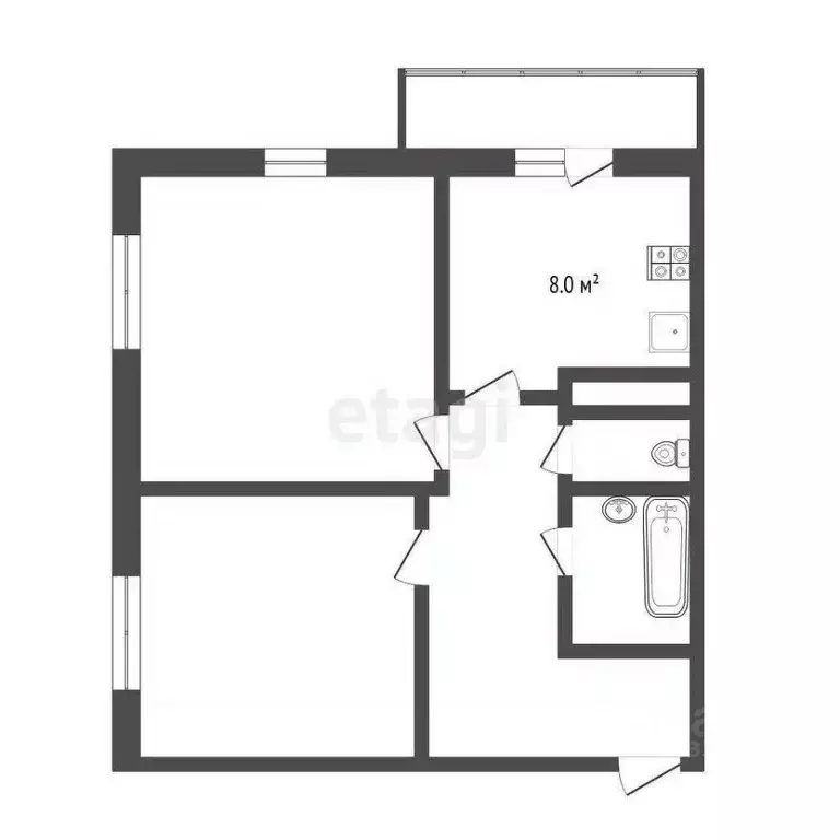 2-к кв. Тюменская область, Тюмень ул. Дмитрия Менделеева, 2 (52.4 м) - Фото 1