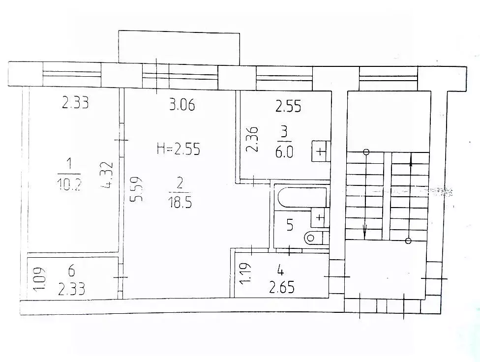 2-к кв. Пермский край, Пермь ул. Крупской, 54 (43.5 м) - Фото 2