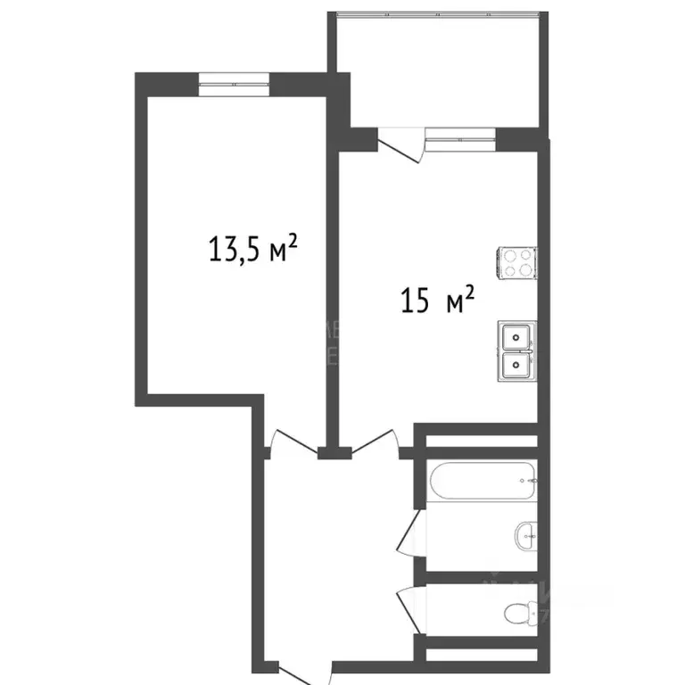 1-к кв. Тюменская область, Тюмень ул. Мельникайте, 2к4 (40.0 м) - Фото 1