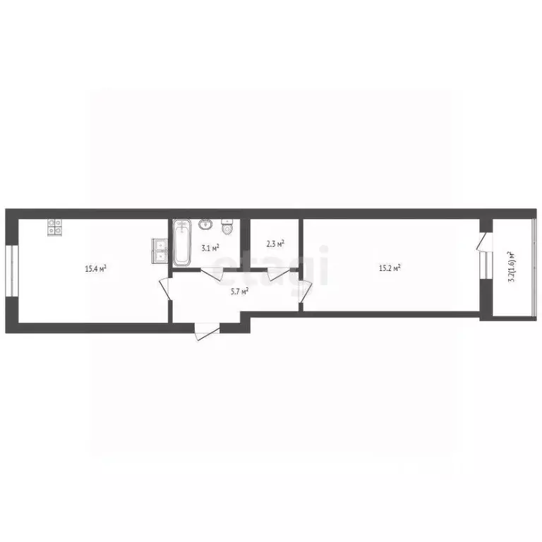 1-к кв. Вологодская область, Вологда ул. Космонавта Беляева, 21 (43.2 ... - Фото 2