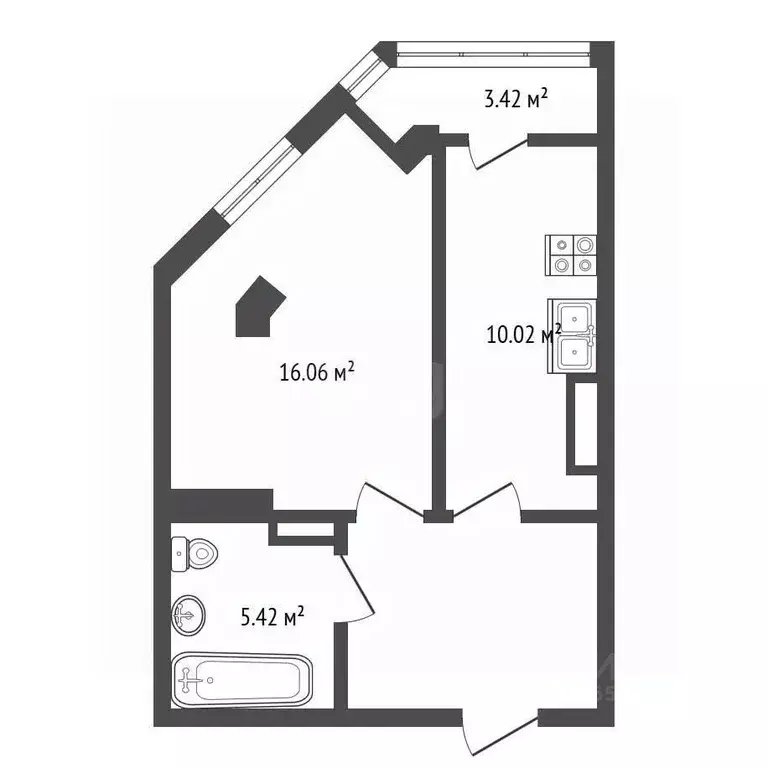 1-к кв. Севастополь ул. Александра Маринеско, 1Бк3 (39.7 м) - Фото 2