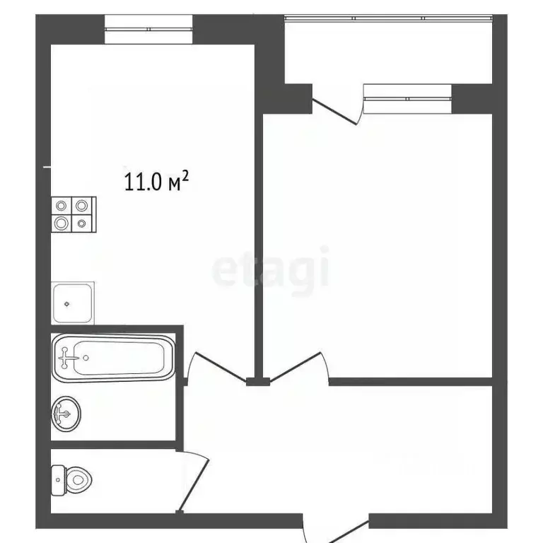 1-к кв. Ярославская область, Рыбинск наб. Космонавтов, 25 (34.3 м) - Фото 1