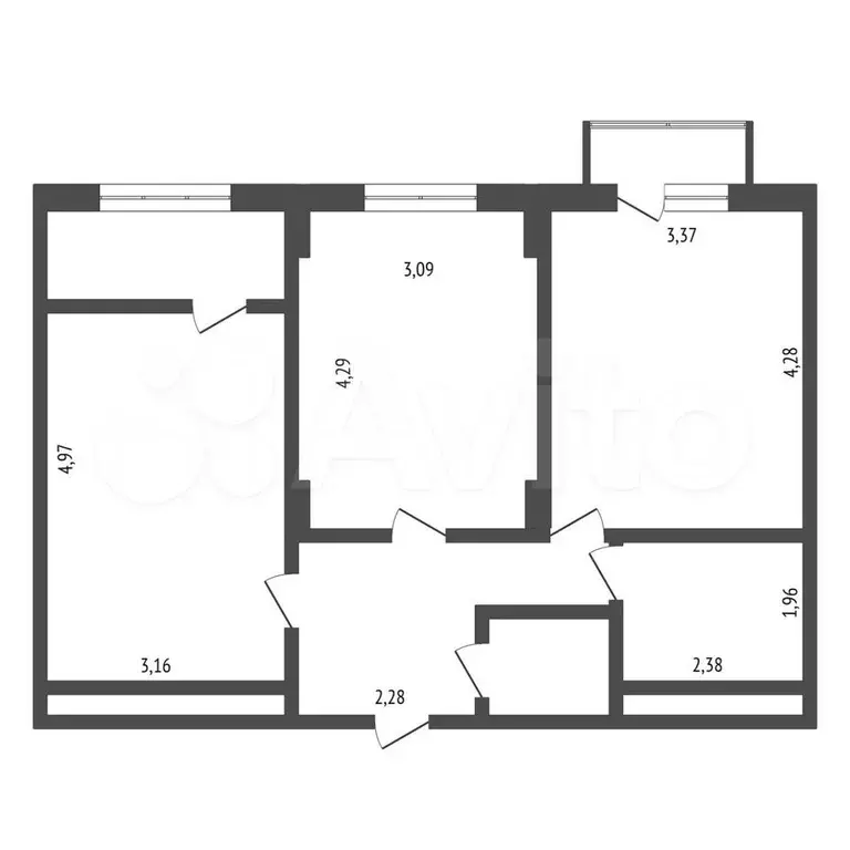2-к. квартира, 59,8 м, 5/6 эт. - Фото 0