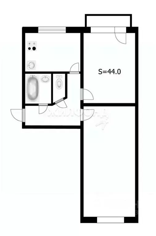 2-к кв. Томская область, Томский район, д. Кисловка ул. Мира, 4 (44.0 ... - Фото 0