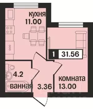 1-к кв. Владимирская область, Муром ул. 1-я Новослободская (31.56 м) - Фото 0