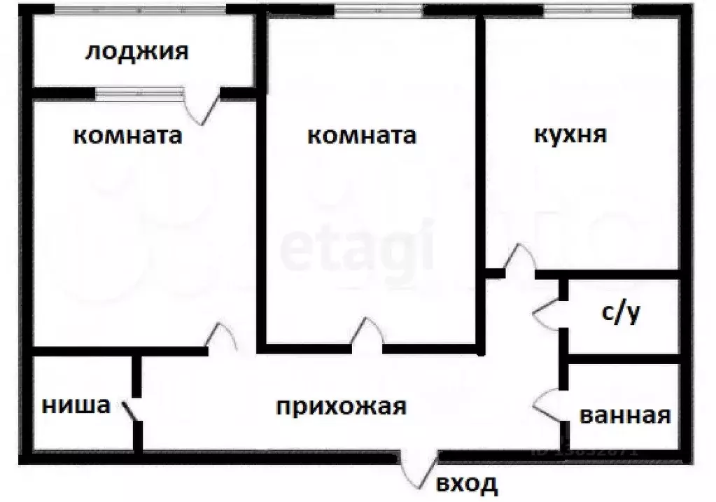 2-к кв. Приморский край, Владивосток ул. Никифорова, 10 (50.4 м) - Фото 1