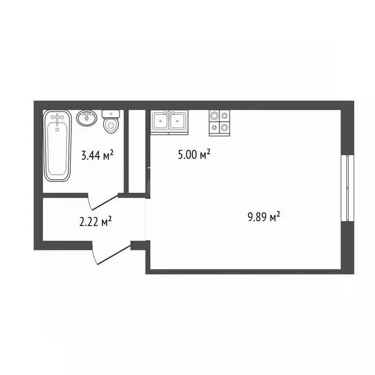 Студия Московская область, Балашиха ул. Дмитриева, 3 (20.55 м) - Фото 2