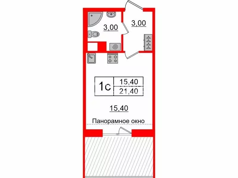 Квартира-студия: Санкт-Петербург, улица Струве, 10к1 (21.4 м) - Фото 1
